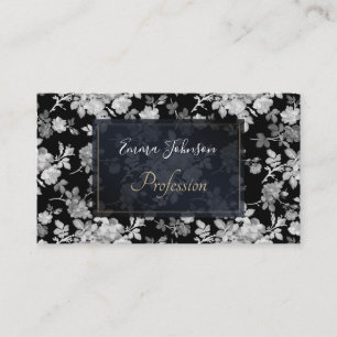 Carte De Visite Rose blanche romantique peinture florale Motif noi