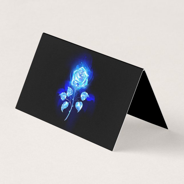 Carte De Visite Rose bleu brûlant (Devant)