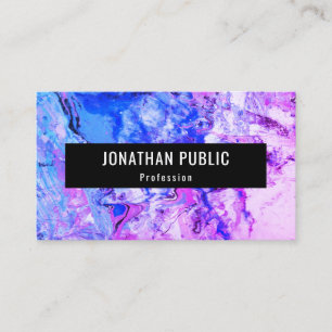 Carte De Visite Rose Bleu violet tendance Art Abstrait moderne