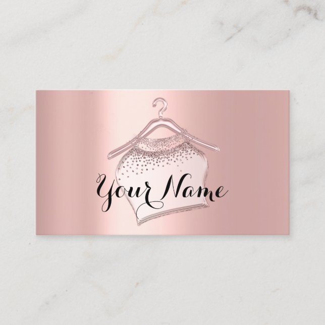 Carte De Visite Rose Blush Closet Hanger Fashion Boutique (Devant)