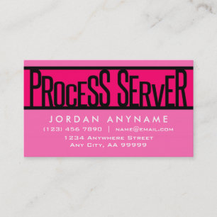 Carte de visite rose chaud du serveur de processus
