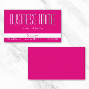 Carte De Visite Rose Chaud et Blanc