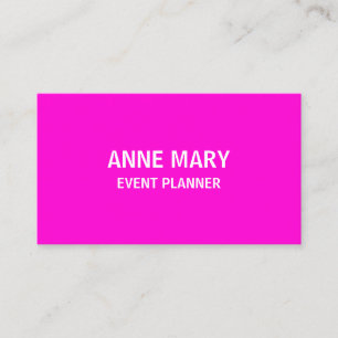 Carte De Visite Rose Chaud Moderne Gras Couleurs Vives Professionn