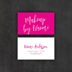 Carte De Visite Rose Chic + Script de calligraphie moderne