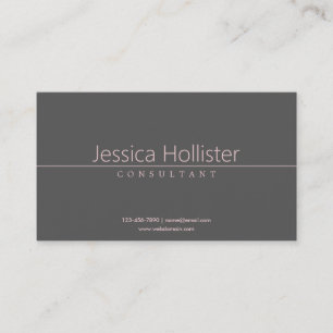 Carte De Visite Rose clair classique simple sur gris foncé