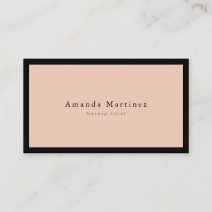 Carte De Visite Rose clair moderne minimaliste x noir