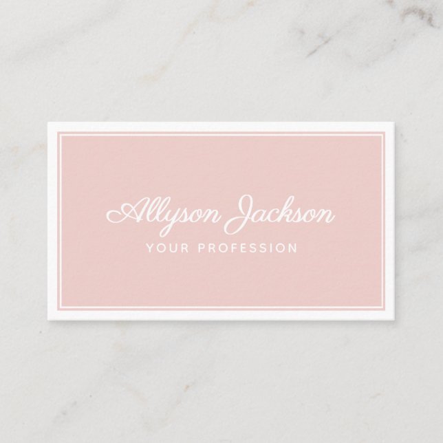 Carte De Visite Rose clair simple (Devant)