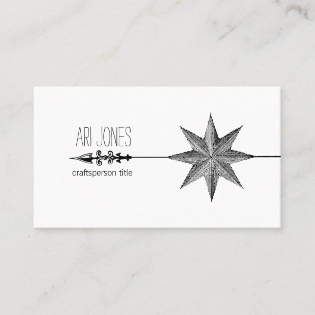 Carte De Visite Rose Compass Et Artiste Arrow (Devant)