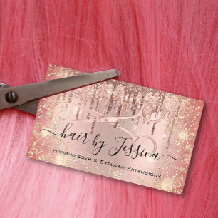 Carte De Visite Rose Confetti du coiffeur de escaliers
