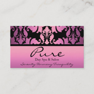 Carte de visite rose Damask