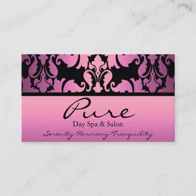 Carte de visite rose Damask (Devant)