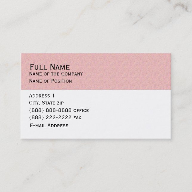 Carte de visite rose de base (Devant)