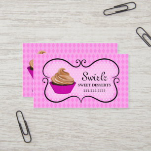 Carte De Visite Rose de boulangerie de petit gâteau