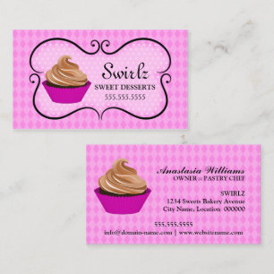 Carte De Visite Rose de boulangerie de petit gâteau