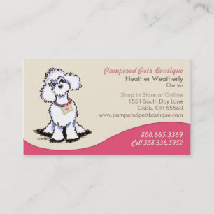 Carte De Visite Rose de caniche de boutique de cadeaux de boutique