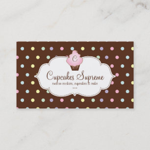Carte De Visite Rose de chocolat de pois de boulangerie de petit