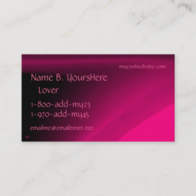 Carte de visite rose de couleur de puissance (Devant)