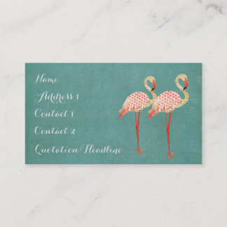 Carte de visite rose de Flamants roses