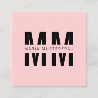 Carte de visite rose de haute qualité avec initial
