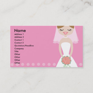 Carte de visite rose de jeune mariée
