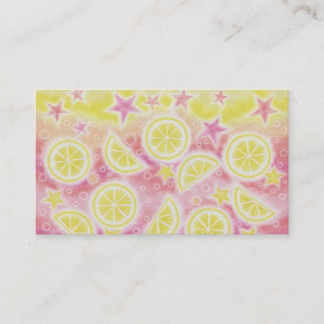 Carte de visite rose de limonade horizontal (Devant)