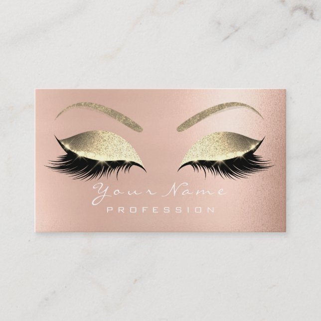 Carte De Visite Rose de maquillage Eyebrow Eyes Lashes (Devant)