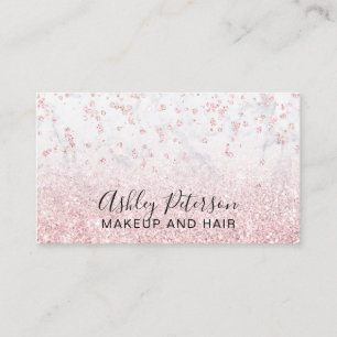 Carte De Visite rose de maquillage parties scintillant en marbre b