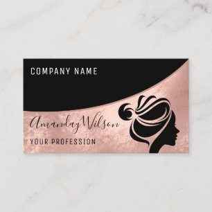 Carte De Visite Rose de maquillage professionnel pour coiffeur