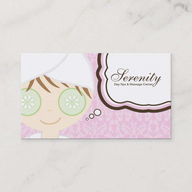 Carte de visite rose de massage de spa de (Devant)