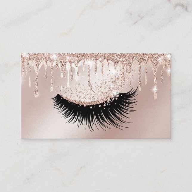 Carte De Visite Rose de Parties scintillant de maquillage Artiste  (Devant)