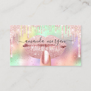 Carte De Visite Rose de Parties scintillant de maquillage de manuc