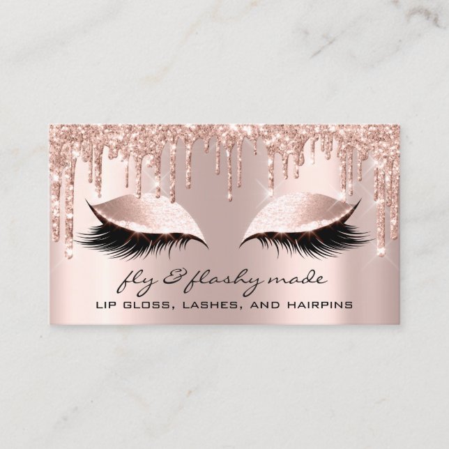 Carte De Visite Rose de Parties scintillant Eyelash Artist maquill (Devant)