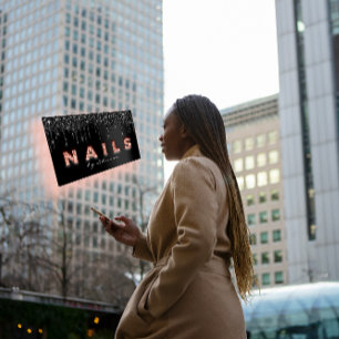 Carte De Visite Rose de Parties scintillant professionnelle Black 