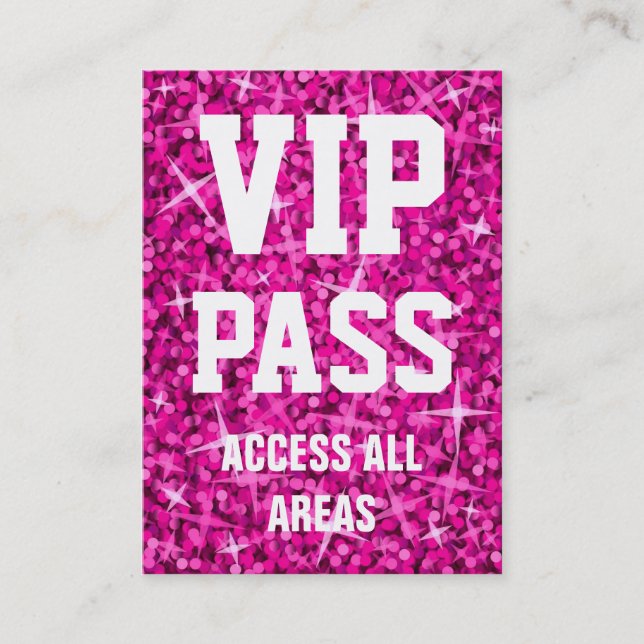 Carte de visite rose de "PASSAGE de VIP" de (Devant)