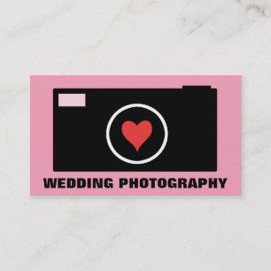 Carte de visite rose de photographie de mariage