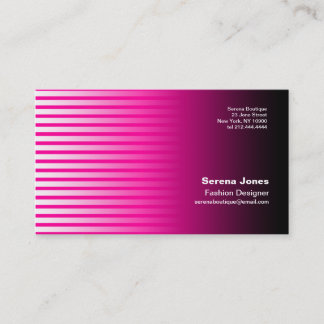 Carte de visite rose de rayure