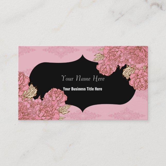 Carte de visite rose de roses de maman (Devant)