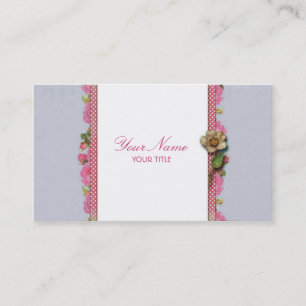 Carte de visite rose de ruban (pourpre)