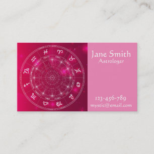 Carte De Visite Rose de services aux entreprises d'astrologie