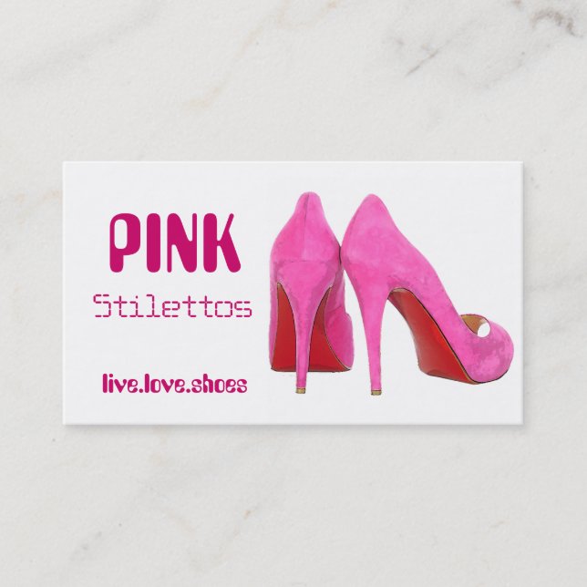 Carte de visite rose de stylets (Devant)