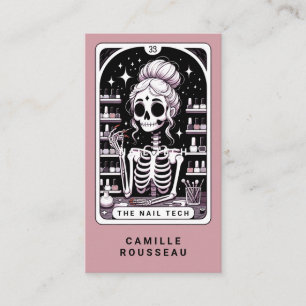 Carte De Visite Rose de technicien d'ongles de Tarot rose
