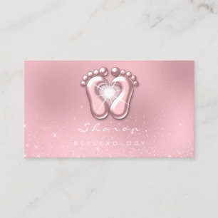 Carte De Visite Rose de thérapie de réflexothérapie de thérapi