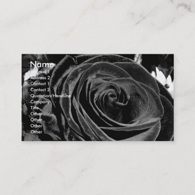 Carte de visite rose de velours (Devant)
