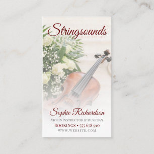 Carte de visite rose de violon