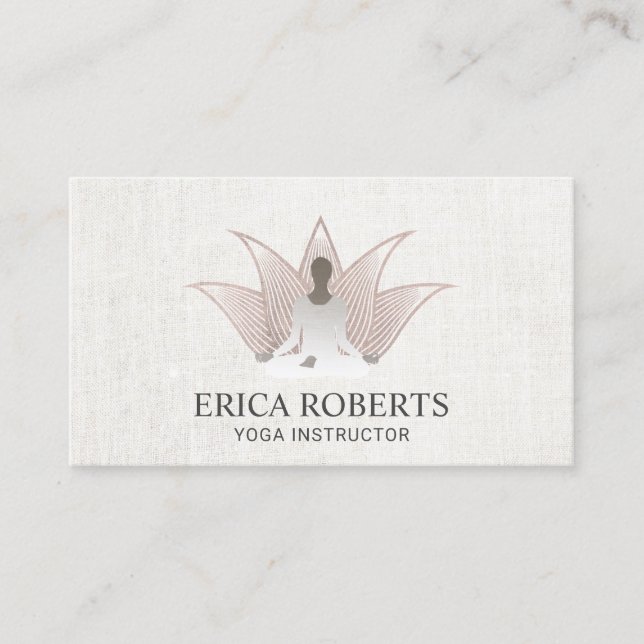 Carte De Visite Rose de Yoga Gold Lotus Reiki Spa (Devant)
