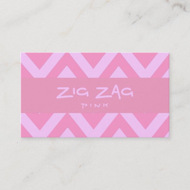 Carte De Visite Rose de zigzag (Devant)