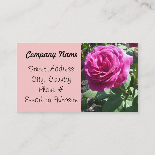 Carte De Visite Rose élégant (Devant)