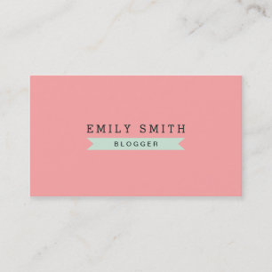 Carte De Visite Rose en pastel de médias sociaux souples et bleu