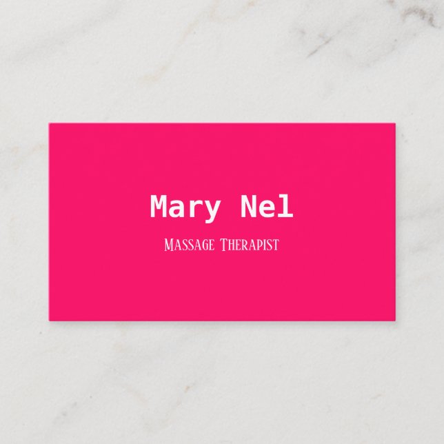 Carte De Visite Rose et blanc minimaliste (Devant)