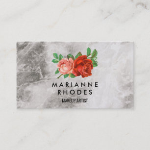 Carte De Visite Rose et marbre